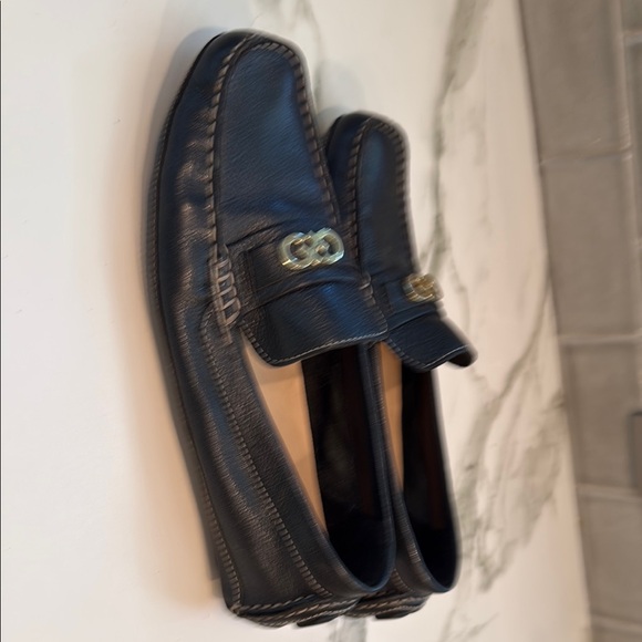 Cole Haan Black Leather Slip-On Loafers with Gold Hardware main image 6